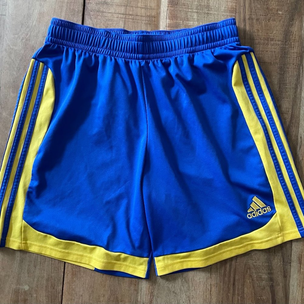 ADIDAS CLIMA365 SHORTS POLYESTER Yellow & Blue Sz LARGE L